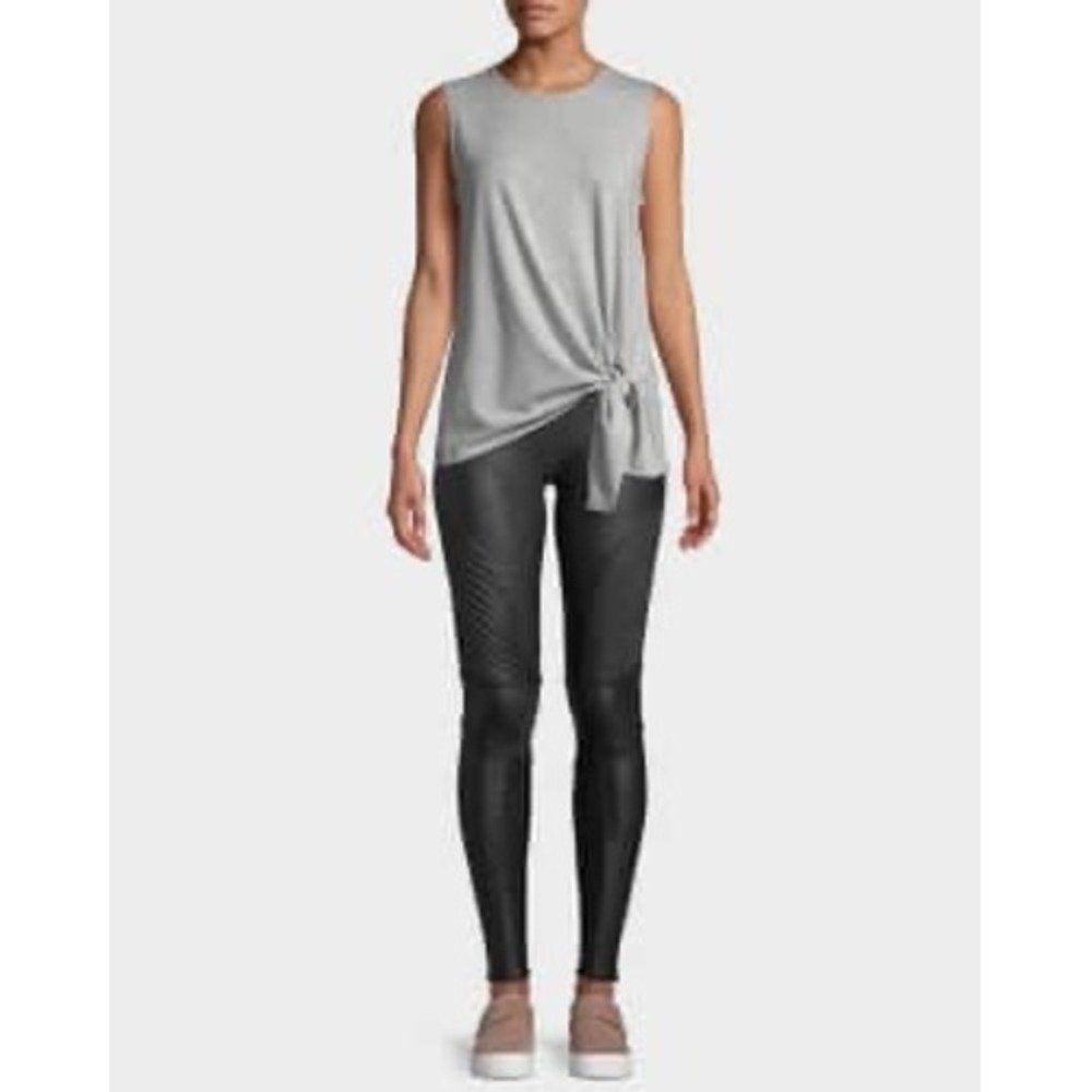 Spanx Faux Leather Moto Leggings Very Black High Rise Petite Medium M/M - Picture 15 of 15
